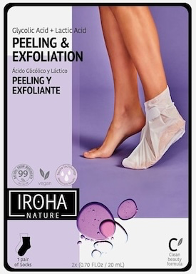 Masque exfoliant Pieds acide glycolique et lactique Iroha Nature